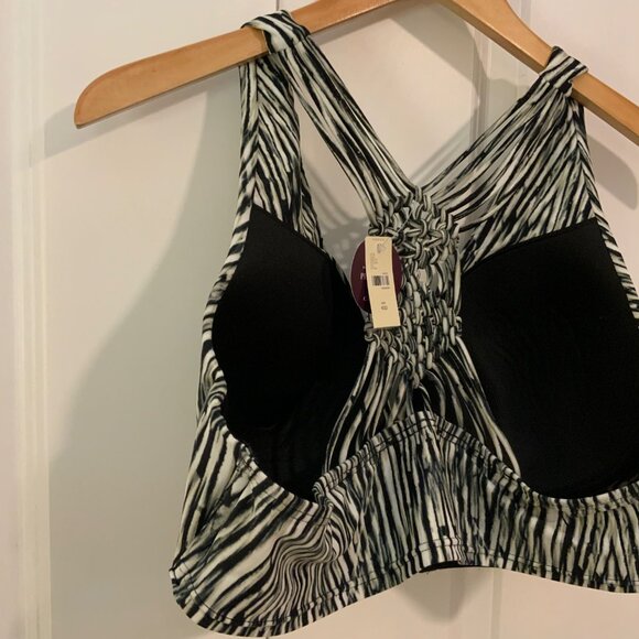 Swim by Cacique Black Tribal Zebra Print Underwire Bikini Top 40D New - Picture 7 of 11